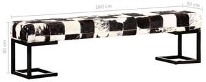 VidaXL fekete valódi kecskebőr fércmű pad 160 cm