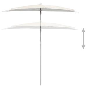 VidaXL homokszínű félköríves napernyő rúddal 180 x 90 cm