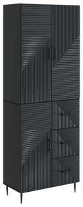 Szekrény szett 2 pcs Fekete 66 x 34,5 x 89,5 cm Szerelt Fa