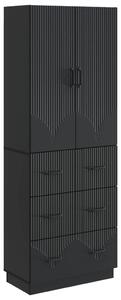 VidaXL Szekrény szett 2 pcs Fekete 66 x 34,5 x 87 cm Szerelt Fa