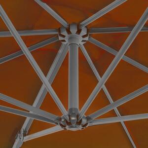 VidaXL terrakotta színű konzolos napernyő alumíniumrúddal 250 x 250 cm