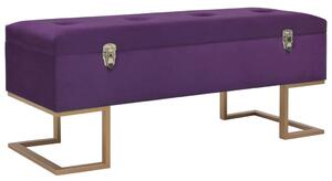 VidaXL lila bársonypad tárolórekesszel 105 cm
