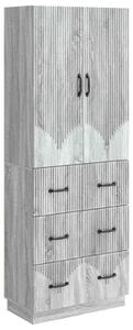 Szekrény szett 2 pcs Szürke Sonoma 66 x 34,5 x 87 cm Szerelt Fa