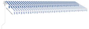 VidaXL kék-fehér automata póznás napellenző 600 x 350 cm