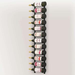 VidaXL fekete vas falra szerelhető bortartó állvány 12 palacknak
