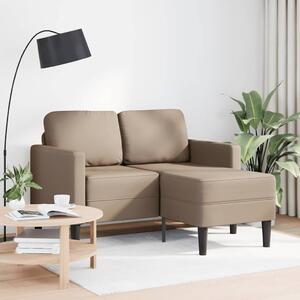 Cappuccino műbőr 2 üléses kanapé L-alakú kanapéval 125 cm