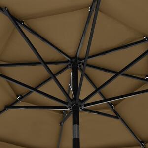VidaXL 3 szintes tópszínű napernyő alumíniumrúddal 3 m