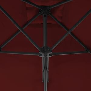 VidaXL bordóvörös kültéri napernyő acélrúddal 250 x 250 x 230 cm