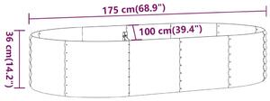 VidaXL szürke porszórt acél kerti magaságyás 175x100x36 cm