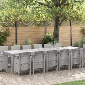 Kert étkező szett 15 pcs Világosszürke Polt rattan
