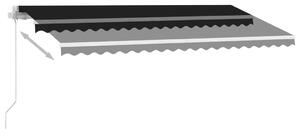 VidaXL antracitszürke kézzel kihúzható póznás napellenző 400 x 300 cm