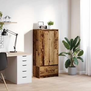 Antik fa szerelt fa szekrény fiókkal 55,5x34x119,5 cm