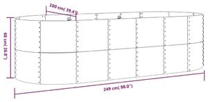 VidaXL antracitszürke porszórt acél kerti magaságyás 249x100x68 cm