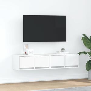 2 db fehér szerelt fa TV-szekrény 60x31x25,5 cm