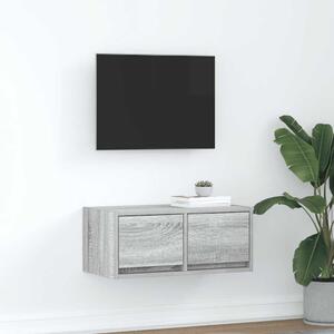 Szürke sonoma színű szerelt fa TV-szekrény 60x31x25,5 cm