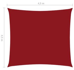 VidaXL piros négyzet alakú oxford-szövet napvitorla 4,5 x 4,5 m