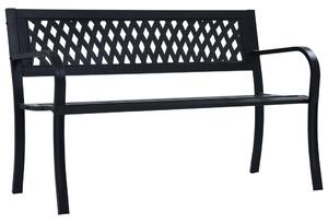 Fekete acél kerti pad 125 cm