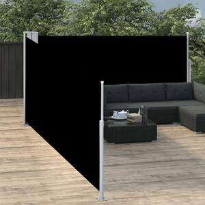 Fekete behúzható oldalsó napellenző 100 x 1000 cm