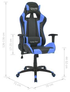 VidaXL kék dönthető versenyautó ülés alakú műbőr irodai szék