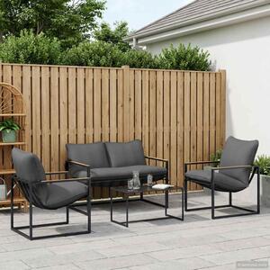 VidaXL Kerti Kanapé Szett 4 pcs Fekete és Antracit Acél