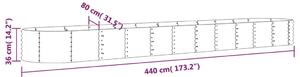 VidaXL szürke porszórt acél kerti magaságyás 440x80x36 cm