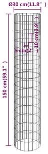 VidaXL 4 db kör alakú gabion magaságyás Ø30 x 50 / 100 / 150 / 200 cm