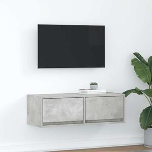 Betonszürke szerelt fa TV-szekrény 80x31x25,5 cm