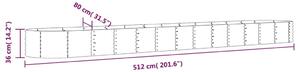 VidaXL antracitszürke porszórt acél kerti magaságyás 512x80x36 cm