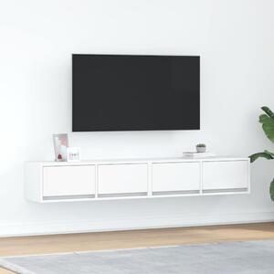 2 db fehér szerelt fa TV-szekrény 80x31x25,5 cm