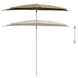 VidaXL tópszínű félköríves napernyő rúddal 180 x 90 cm