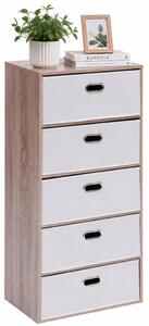 Intenso Home komód 5db fiókkal 50x100cm | Fehér - sonoma tölgy