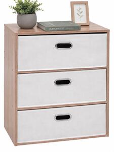 Intenso Home komód 3db fiókkal 50x60cm | Fehér - sonoma tölgy