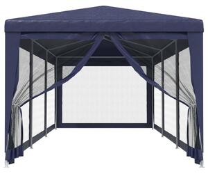 VidaXL kék HDPE rendezvénysátor 8 hálós oldalfallal 3x9 m