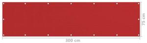 VidaXL piros HDPE erkélytakaró 75 x 300 cm