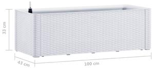 VidaXL fehér kerti magaságyás önöntöző rendszerrel 100 x 43 x 33 cm