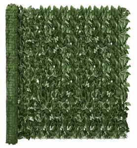 VidaXL sötétzöld leveles erkélyparaván 400 x 150 cm