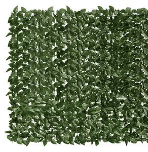VidaXL sötétzöld leveles erkélyparaván 400 x 150 cm
