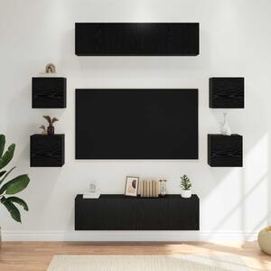 TV szekrény garnitúra 8 pcs 120 x 30 x 30 cm Fekete Tölgy