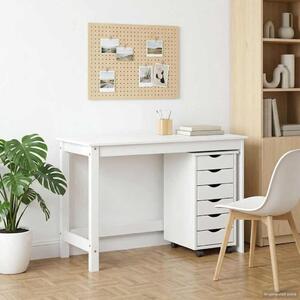 Íróasztal és gurulós szekrény szett MOSS 2 pcs Fehér