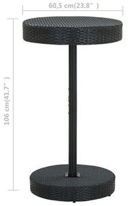 VidaXL fekete polyrattan kerti asztal 60,5 x 106 cm