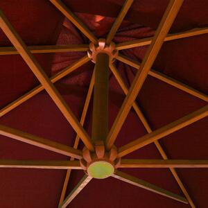 VidaXL terrakotta színű tömör fenyőfa függő napernyő rúddal 3 x 3 m