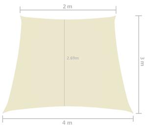 VidaXL krémszínű trapéz alakú oxford-szövet napvitorla 2/4 x 3 m