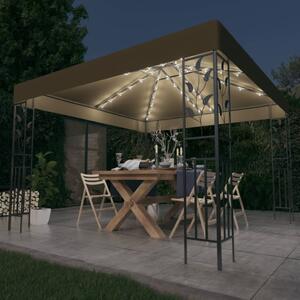 VidaXL tópszínű pavilon LED fényfüzérrel 3 x 3 m