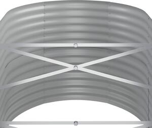 VidaXL szürke porszórt acél kerti magaságyás 152x80x68 cm