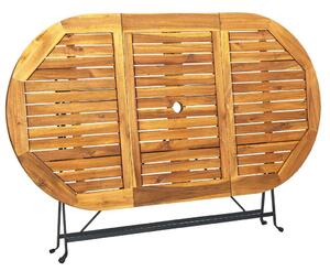 VidaXL ovális tömör akácfa kerti asztal 160 x 85 x 74 cm