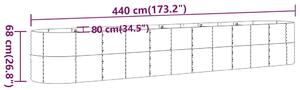 VidaXL antracitszürke porszórt acél kerti magaságyás 440x80x68 cm