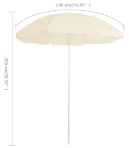 VidaXL homokszínű kültéri napernyő acél rúddal 180 cm