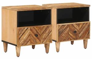 VidaXL Éjjeli asztal 2 pcs Barna 50 x 33 x 60 cm Tömör Mangófát