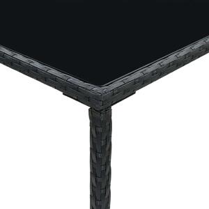 VidaXL fekete polyrattan és üveg kerti bárasztal 70 x 70 x 110 cm