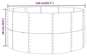 VidaXL antracitszürke porszórt acél kerti magaságyás 140x140x68 cm